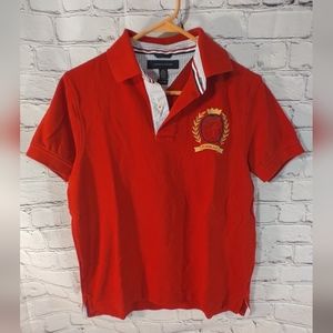 Tommy Hilfiger Polo Crest Red Button Up Y2K Red Shirt